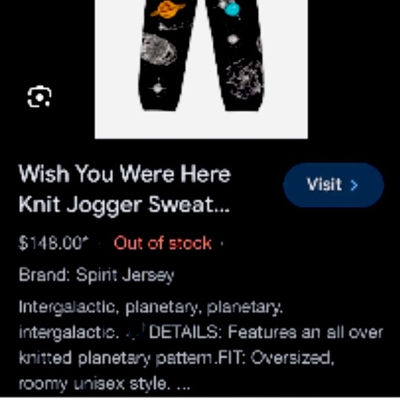 NWT SPIRIT JERSEY Wish You Were Here Knit Jogger Sweat Pants Unisex Small - Picture 5 of 13